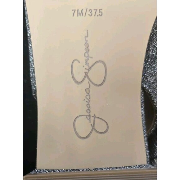 Jessica Simpson  Slingback Flat Women's 7M Silver Glitter Pointed Toe Event - Picture 7 of 7